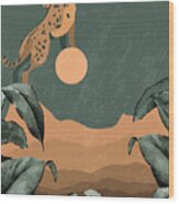 Cheetah Landscape Print Wood Print