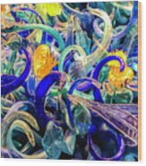 Chihuly Colored Glass Wood Print
