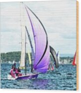 Children Sailing At The Combined High School Sailing Championshi Wood Print