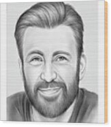 Chris Evans - Pencil Wood Print