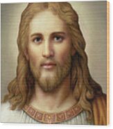 Christ With Sacred Heart Wood Print