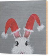 Christmas Bunny Wood Print