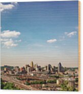 Cincinnati Skyline View From Devou Park Wood Print