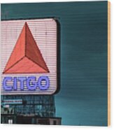 Citgo Sign At Dawn - Boston's Kenmore Square Wood Print