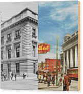 City - Chicago, Il - The Chicago Railway Station 1911 - Side By Side Wood Print