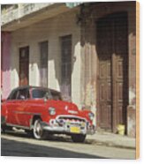 Classic Chevrolet In La Habana Vieja Cuba Wood Print