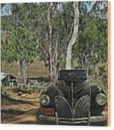 Classic Lincoln Zephyr Convertible Coupe 1940s Homestead Entry Wood Print
