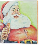Classic Santa Clause With Coca-cola Wood Print