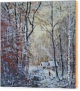 Classic Snow Scene Wood Print