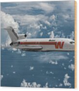 Classic Western Airlines Boeing 727 Wood Print