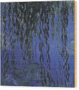 Claude Monet  Water Lilies And Weeping Willow Branches Wood Print