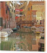Cleanliness And Godliness - Venice, Italy Wood Print