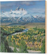 Clearing Storm Snake River Overlook Grand Tetons Np Wood Print