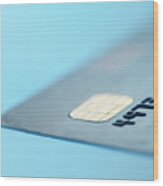 Close-up Of A Credit Card Wood Print