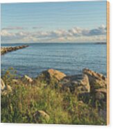 Clouds Along The Horizon Rocky Neck Wood Print