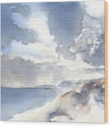 Cloudy Sky And The Mediterranean Sea Wood Print