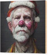 Clown Santa Clause Wood Print