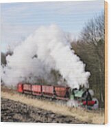 Steam Powered Coal Train Tanfield Railway Wood Print