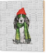 Cocker Spaniel Christmas Dog Wood Print