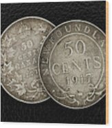 Coin Collecting - 1917 Canadian/newfoundland 50 Cent Back Wood Print