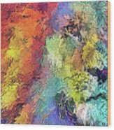 Colorful Fragmented Lion Abstract Wood Print