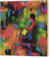 Colorful Abstract Art - Jazz Time Wood Print