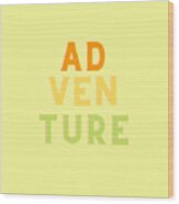Colorful Adventure Word Design Wood Print