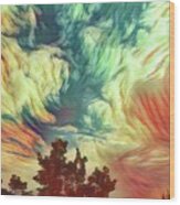 Colorful Clouds Wood Print