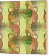 Colorful Greek Vases Abstract Pattern-vessels Not A Few Wood Print