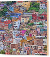 Colorful Houses In Guanajuato 2 Wood Print
