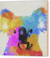 Colorful Koala Bear Wood Print