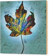 Colorful Leaf Wood Print