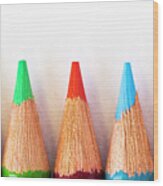 Colorful Pencil Points Wood Print