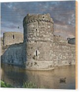 Colour Photo Of Beaumaris Castle, Wales. Wood Print