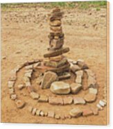 Cool Stacked Rock Art Wood Print