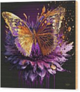 Copper Butterfly Explosion Wood Print