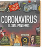 Coronavirus I Wood Print
