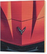 Corvette C8 Badge Wood Print