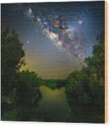 Cosmic Creek Wood Print