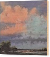 Cotton Candy Clouds Wood Print