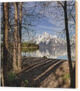 Coulter Bay At Grand Teton National Park Wood Print