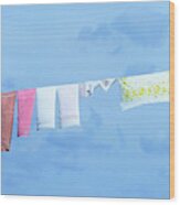 Country Clothesline Wood Print