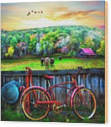 Country Rust Painting Wood Print