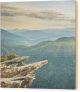 Craggy Linville Gorge Hawksbill Mountain Sunset North Carolina Wood Print
