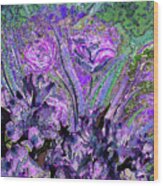 Crazy Happy Purple Flowers Wood Print