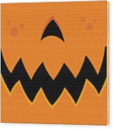 Crazy Pumpkin Jack-o-lantern Mouth Wood Print