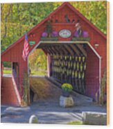 Creamery Covered Bridge West Brattleboro Vermont Wood Print
