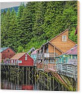 Creek Street Ketchikan Alaska Wood Print