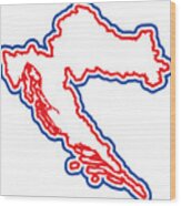 Croatia Outline Wood Print