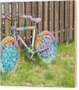 Crocheted Bicycle Wood Print